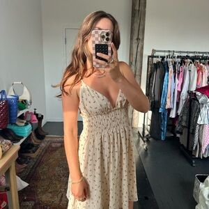 Princess Polly Cream Ruffled Tiered Sundress